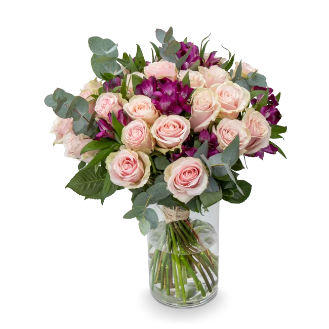 Bouquet with roses and alstroemerias